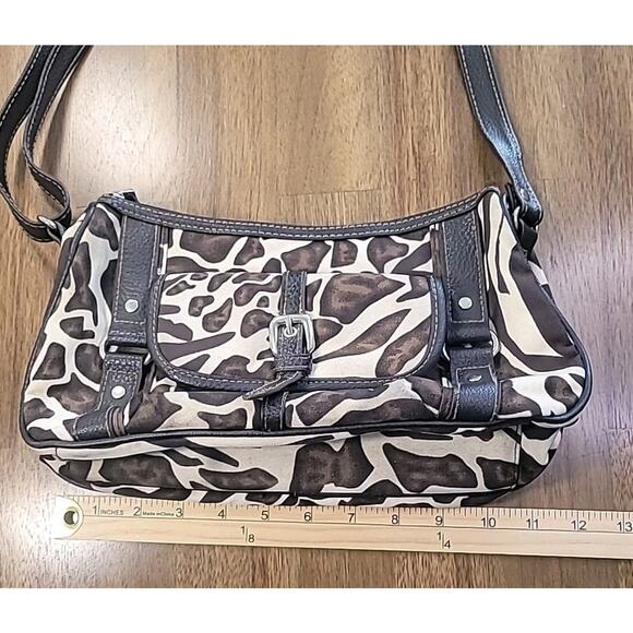 Vintage Y2K Giraffe Print Shoulder Bag Purse Zipper Closure - Picture 5 of 10